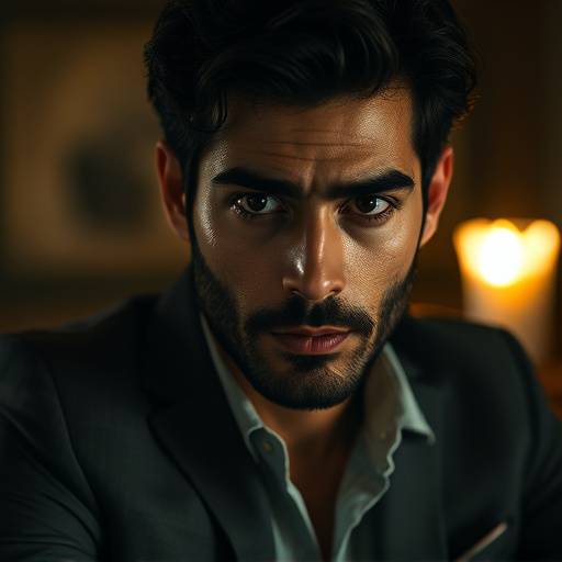 Photo de Tahar Rahim dans le rôle de Karim Mansour, avec un air énigmatique.