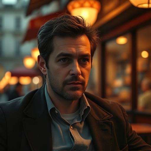 Portrait de Marc Bernard, acteur jouant le rôle de Jean-Luc dans la série Café de Flore.
